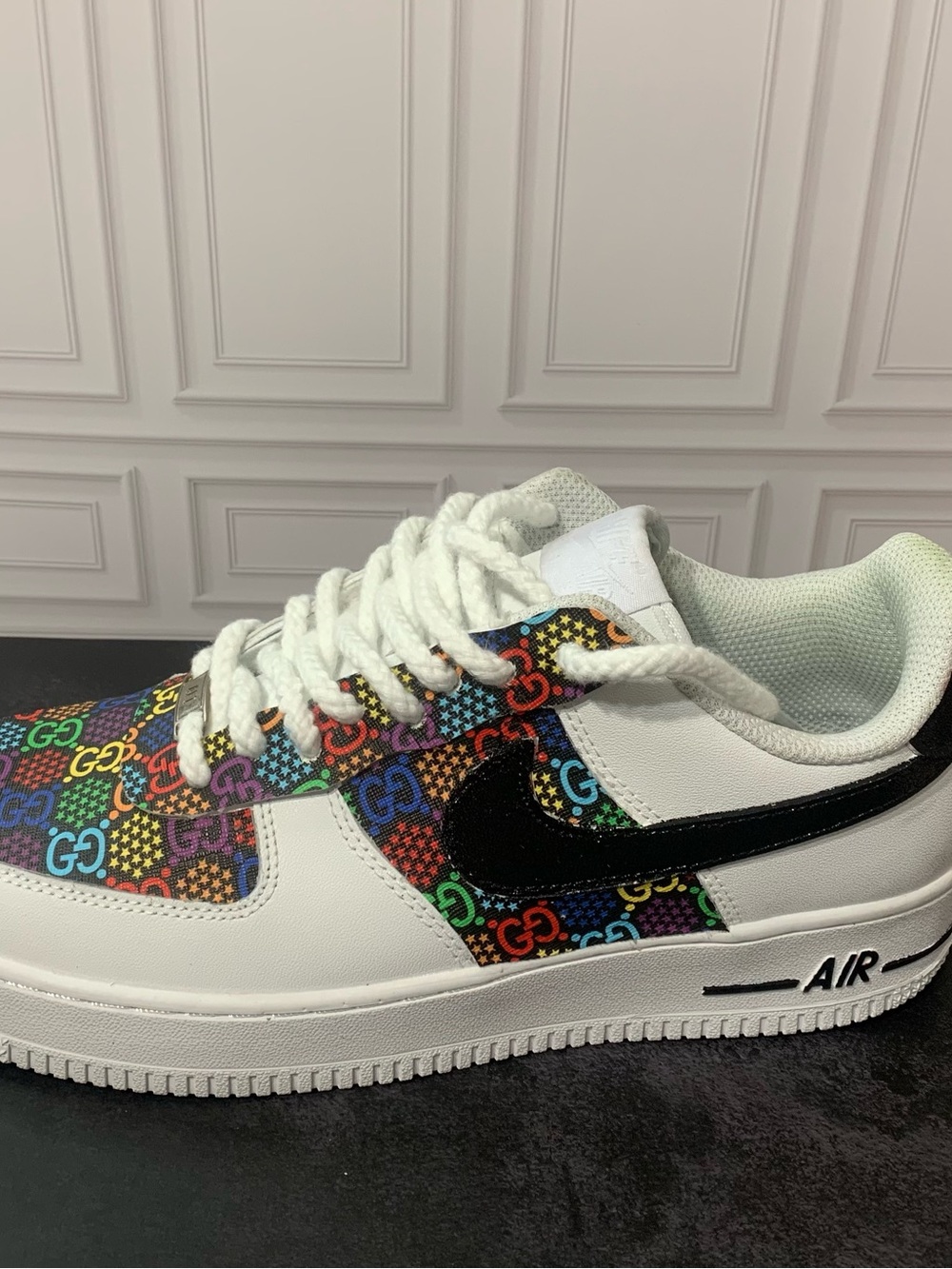 Custom Nike Air Force 1’s White & Psychedelic Gucci Monogram